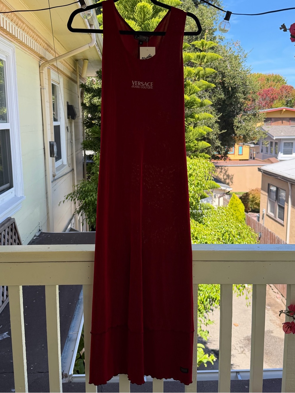 Versace Red Sleeveless Maxi Dress